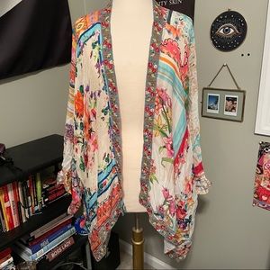 NEW Johnny Was Embroidered Floral Kimono